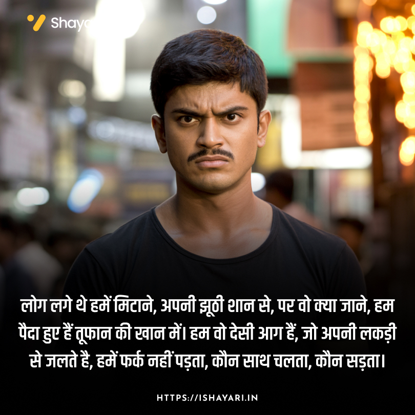 Gussa Shayari in Hindi with attitude