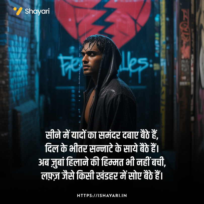 Painful broken heart shayari Hindi